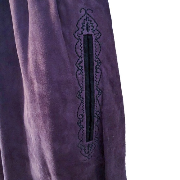 YSL Rive Gauche Suede Embroidered Dress - Picture 5 of 8